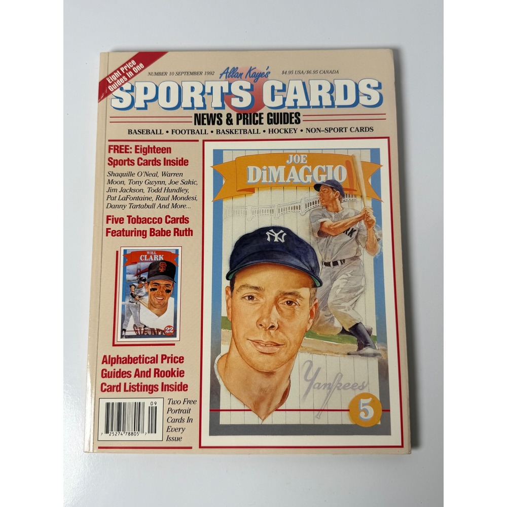 Allan Kaye's Sports Cards News & Price Guides #10 Sept 1992 Joe DiMaggio Cover